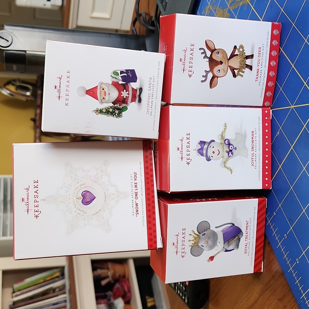 Lot of Hallmark Associate Ornaments 2013, 2014, 2015, 2017 & 2018